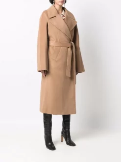 12 STOREEZ Manteau Oversize à Taille Ceinturée CAMEL -12 STOREEZ Soldes Magasin 17380034 36409797 600