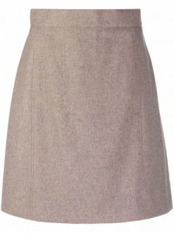 12 STOREEZ Minijupe à Détails De Coutures COFFEE