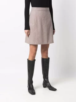 12 STOREEZ Minijupe à Détails De Coutures COFFEE -12 STOREEZ Soldes Magasin 17380037 36372462 600