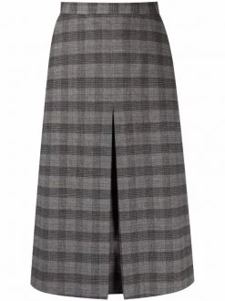 12 STOREEZ Jupe Mi-longue évasée à Carreaux Femme