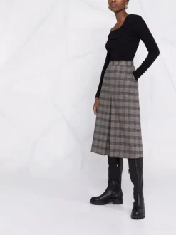 12 STOREEZ Jupe Mi-longue évasée à Carreaux Femme -12 STOREEZ Soldes Magasin 17380089 37043088 600