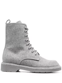 12 STOREEZ Bottines Lacées à Fini Texturé LIGHT GREY