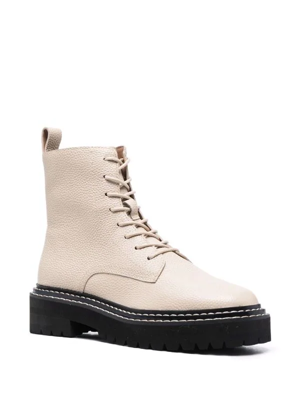 12 STOREEZ Bottines En Cuir à Lacets Femme 2 12 STOREEZ Bottines En Cuir à Lacets Femme – Image 2