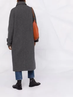 12 STOREEZ Dark Grey Manteau Ample En Laine Femme -12 STOREEZ Soldes Magasin 17423554 36948200 600