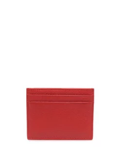 12 STOREEZ FIERY RED Porte-cartes En Cuir Grainé Femme