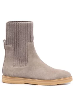 12 STOREEZ BEIGE Bottines Chelsea Bi-matières Femme