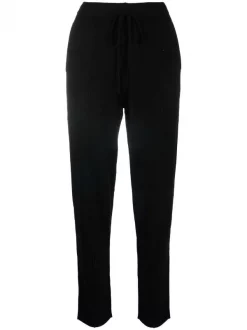 12 STOREEZ BLACK Pantalon De Jogging à Taille à Lien De Resserrage Femme