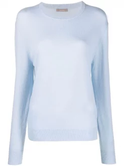12 STOREEZ POWDER BLUE Pull En Cachemire Ă Col Rond Femme