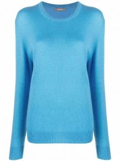 12 STOREEZ Pull En Cachemire à Col Rond ELECTRIC BLUE