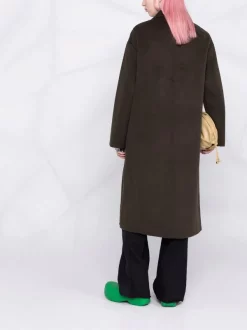 12 STOREEZ DARK KHAKI Manteau Croisé En Laine Mélangée Femme -12 STOREEZ Soldes Magasin 17446000 36699876 600