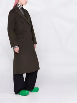 12 STOREEZ DARK KHAKI Manteau Croisé En Laine Mélangée Femme -12 STOREEZ Soldes Magasin 17446000 36699883 600