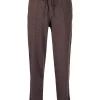 12 STOREEZ Pantalon à Détails De Coutures COFFEE