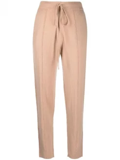 12 STOREEZ Pantalon Fuselé à Taille à Lien De Resserrage CAMEL