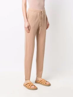 12 STOREEZ Pantalon Fuselé à Taille à Lien De Resserrage CAMEL -12 STOREEZ Soldes Magasin 17446014 37139427 600