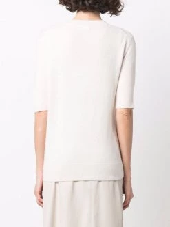 12 STOREEZ Haut En Cachemire à Manches Courtes IVORY -12 STOREEZ Soldes Magasin 17446015 37181962 600