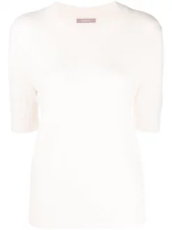 12 STOREEZ Haut En Cachemire à Manches Courtes IVORY