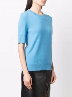 12 STOREEZ ELECTRIC BLUE Haut En Cachemire à Manches Courtes Femme -12 STOREEZ Soldes Magasin 17446016 37388837 600