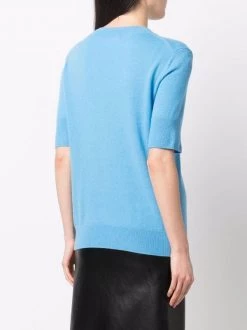 12 STOREEZ ELECTRIC BLUE Haut En Cachemire à Manches Courtes Femme -12 STOREEZ Soldes Magasin 17446016 37390419 600