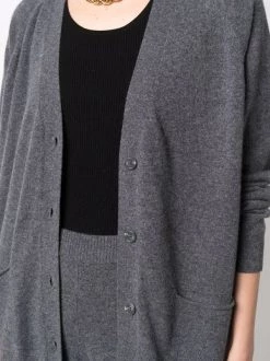 12 STOREEZ Dark Grey Cardigan En Cachemire Mélangé Femme -12 STOREEZ Soldes Magasin 17446019 37139230 600
