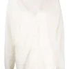 12 STOREEZ IVORY Cardigan Oversize En Cachemire Mélangé Femme
