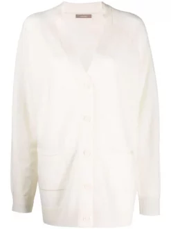 12 STOREEZ IVORY Cardigan Oversize En Cachemire Mélangé Femme