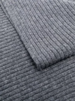 12 STOREEZ Dark Grey écharpe Nervurée En Laine Mérinos Femme -12 STOREEZ Soldes Magasin 17446027 37138404 600