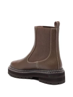 12 STOREEZ Bottines Chelsea En Cuir CHOCOLATE BROWN -12 STOREEZ Soldes Magasin 17446028 36637550 600