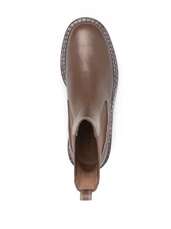 12 STOREEZ Bottines Chelsea En Cuir CHOCOLATE BROWN -12 STOREEZ Soldes Magasin 17446028 36637559 600