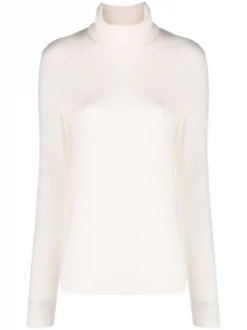 12 STOREEZ Pull En Cachemire à Col Roulé IVORY