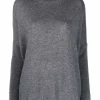 12 STOREEZ Dark Grey Pull En Laine Mélangée à Col Roulé Femme