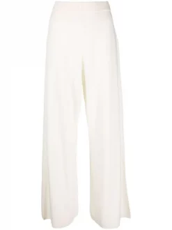 12 STOREEZ IVORY Pantalon Ample En Maille Femme