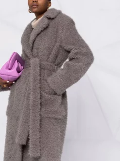 12 STOREEZ Manteau Ceinturé En Fourrure Artificielle GREY -12 STOREEZ Soldes Magasin 17446040 36678691 600