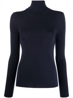 ( Positively Conscious ) 12 STOREEZ NAVY Haut En Laine Mélangée à Col Roulé Femme