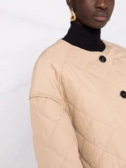 12 STOREEZ BEIGE Doudoune à Design Sans Col Femme -12 STOREEZ Soldes Magasin 17568359 37003071 600