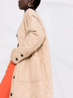 12 STOREEZ BEIGE Doudoune à Design Sans Col Femme -12 STOREEZ Soldes Magasin 17568359 37003082 600