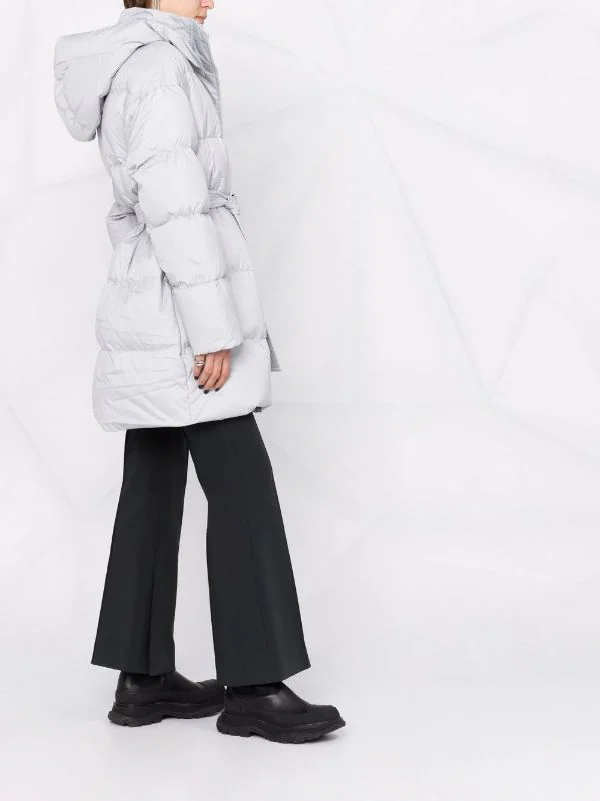 12 STOREEZ LIGHT GREY Doudoune à Taille Ceinturée Femme 4 12 STOREEZ LIGHT GREY Doudoune à Taille Ceinturée Femme – Image 4