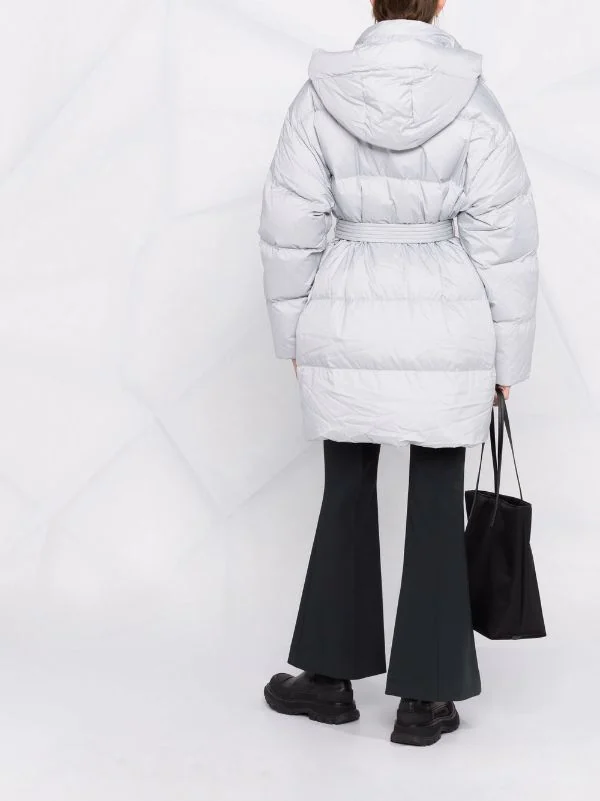 12 STOREEZ LIGHT GREY Doudoune à Taille Ceinturée Femme 6 12 STOREEZ LIGHT GREY Doudoune à Taille Ceinturée Femme – Image 6