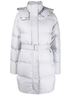 12 STOREEZ LIGHT GREY Doudoune à Taille Ceinturée Femme