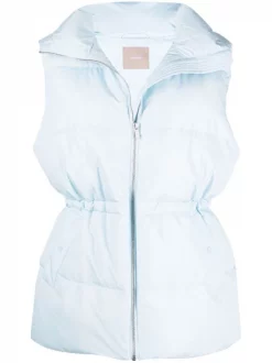 12 STOREEZ Gilet Matelassé à Taille à Lien De Resserrage Femme