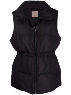 12 STOREEZ Doudoune à Taille à Lien De Resserrage BLACK