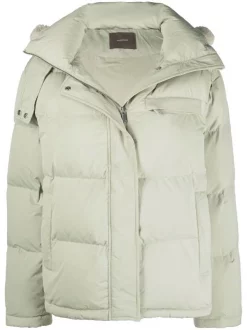 12 STOREEZ TEA GREEN Doudoune Oversize à Capuche Zippée Femme