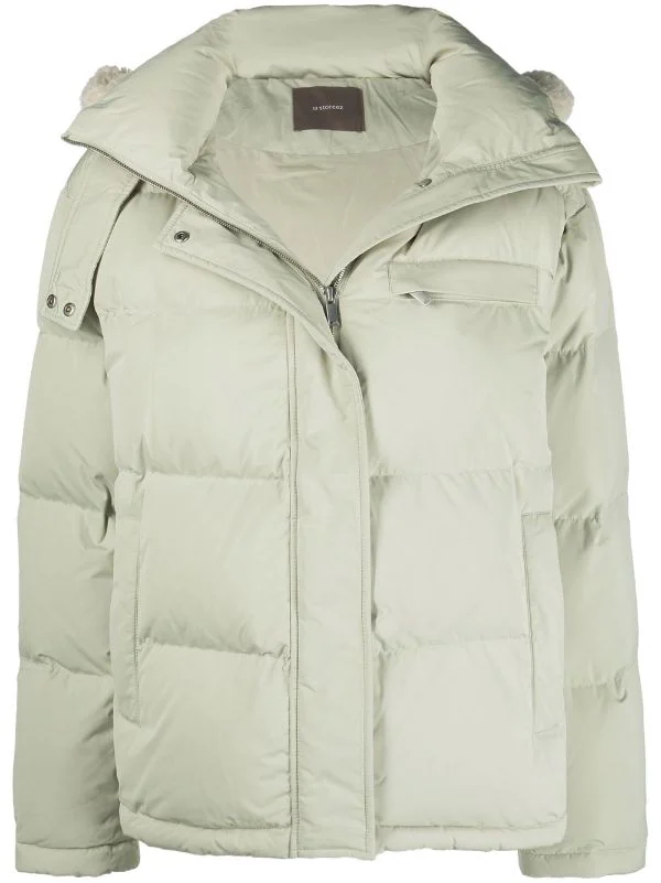 12 STOREEZ TEA GREEN Doudoune Oversize à Capuche Zippée Femme 1 12 STOREEZ TEA GREEN Doudoune Oversize à Capuche Zippée Femme
