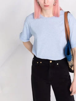 ( Nouvelle Collection ) 12 STOREEZ T-shirt En Coton à Effet D'épaules Descendues SKY BLUE -12 STOREEZ Soldes Magasin 17632193 38441057 600