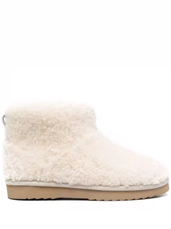 12 STOREEZ Bottines En Peau Lainée WHITE