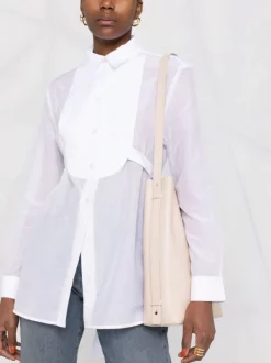 12 STOREEZ White Chemise à Détail De Plastron Femme -12 STOREEZ Soldes Magasin 17652578 935f8b7d e2b2 4e42 97f8 318364a75b8e 600
