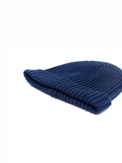 12 STOREEZ Bonnet Nervuré En Cachemire Mélangé NAVY -12 STOREEZ Soldes Magasin 17652584 38385291 600