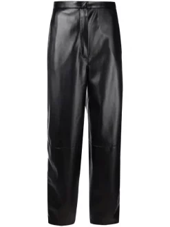 12 STOREEZ Pantalon Fuselé En Cuir Artificiel BLACK