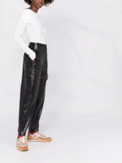 12 STOREEZ Pantalon Fuselé En Cuir Artificiel BLACK -12 STOREEZ Soldes Magasin 17652753 37403041 600