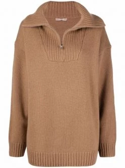 12 STOREEZ Pull En Maille à Fermeture Zippée Femme