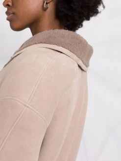 12 STOREEZ LIGHT COFFEE Manteau Croisé En Peau Lainée Femme -12 STOREEZ Soldes Magasin 17653684 37210114 600